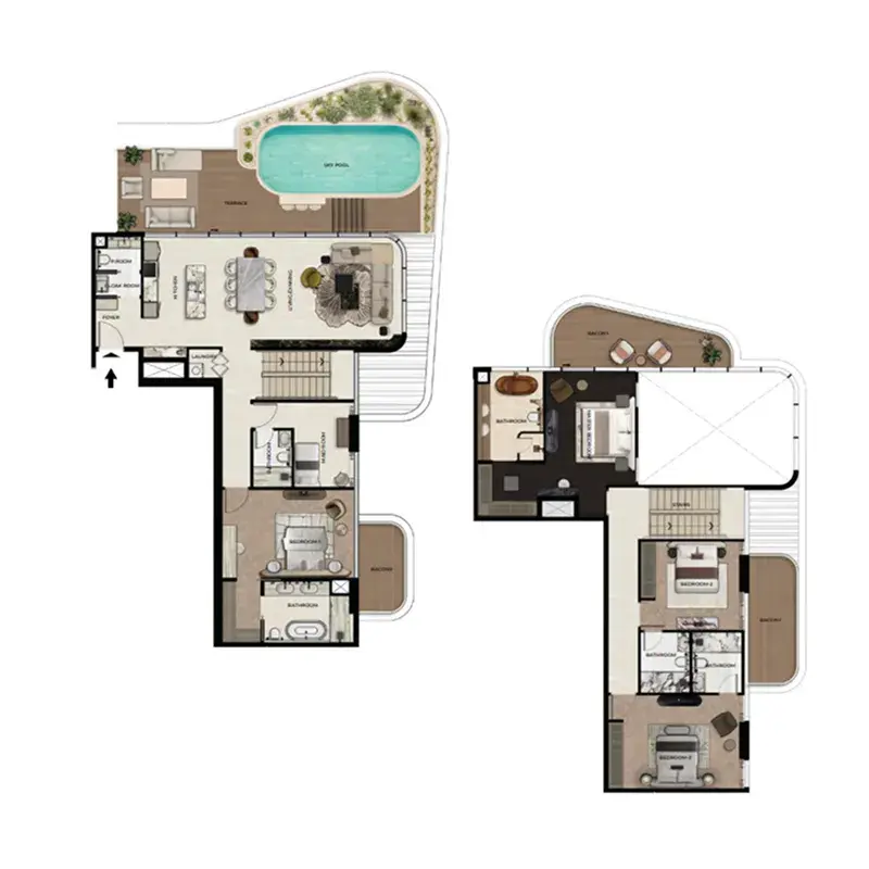 4.5 bedrooms penthouse - Treppan Living Privé floor plan