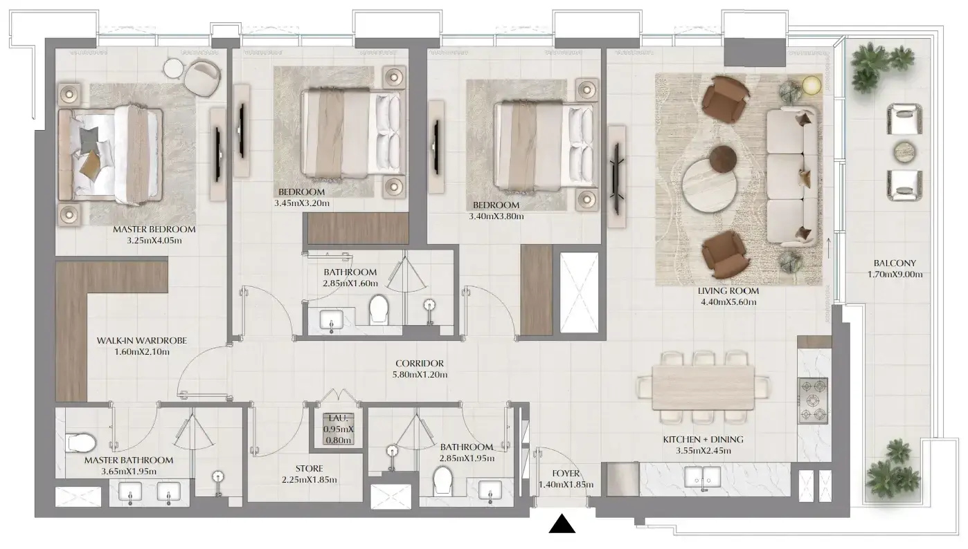 3 Bedrooms apartments - Terra Woods floor plan