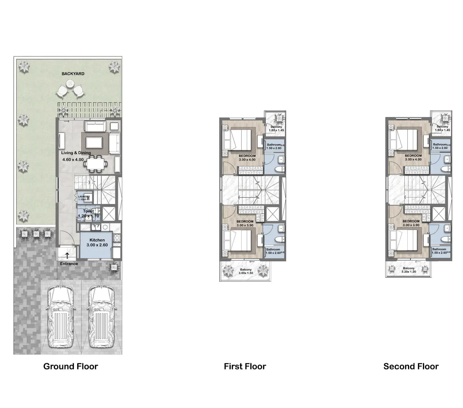 4 Bedrooms townhouse - Reportage Hills floor plan