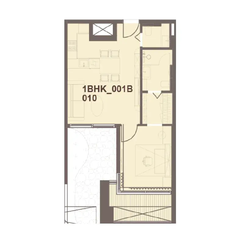 1 Bedroom apartments - J-Haus Residence floor plan