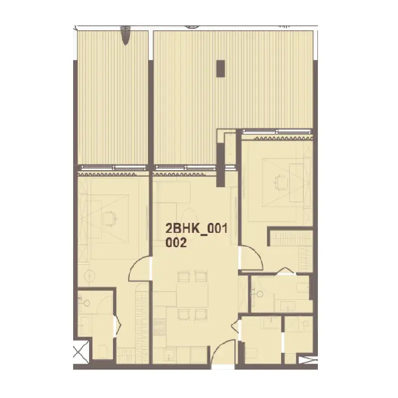 2 Bedrooms apartments - J-Haus Residence floor plan