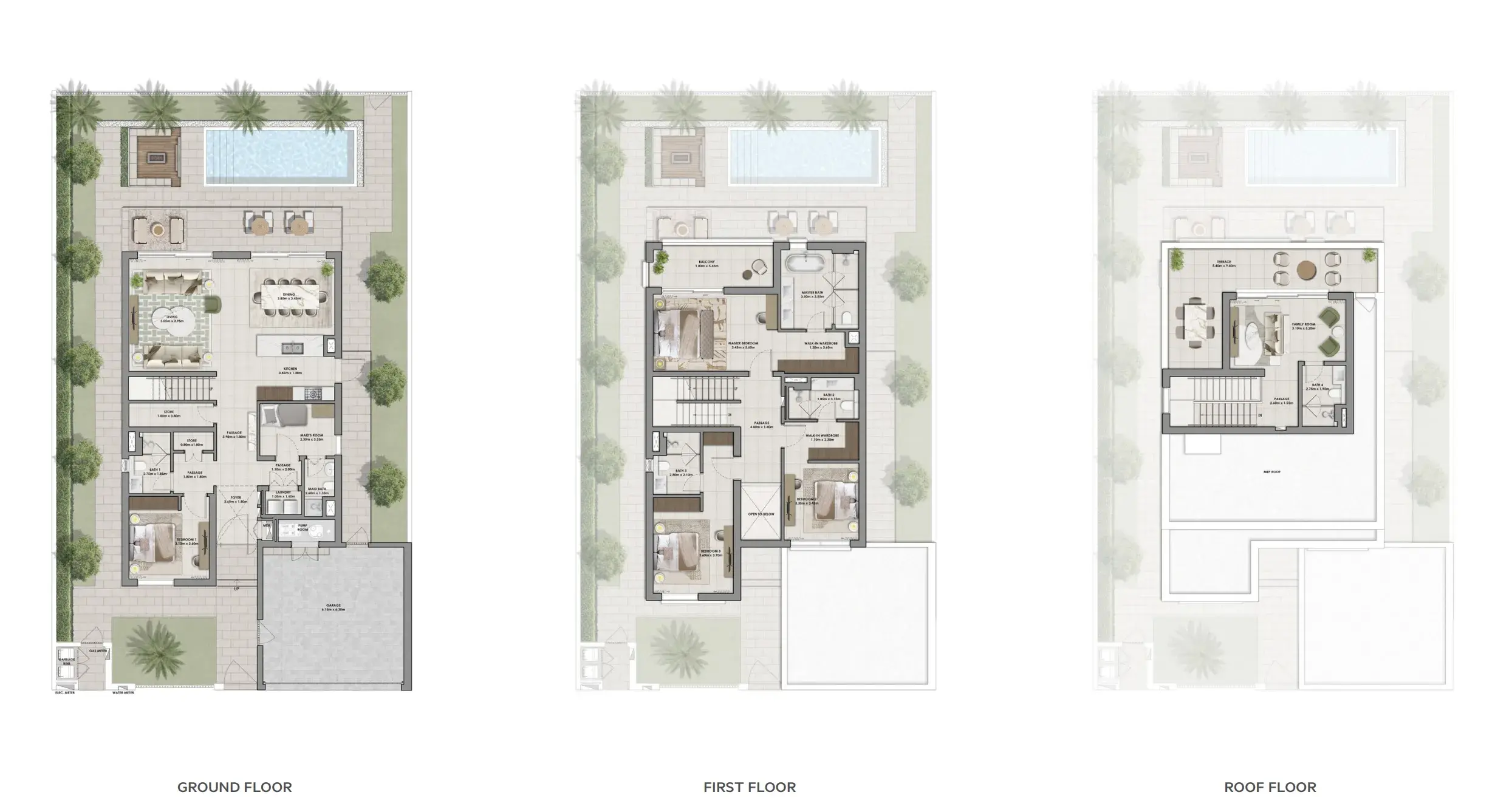 4 Bedrooms villa - Salva floor plan