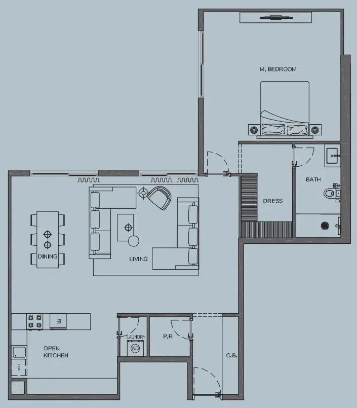 1 Bedroom apartments - AB Cavalier floor plan