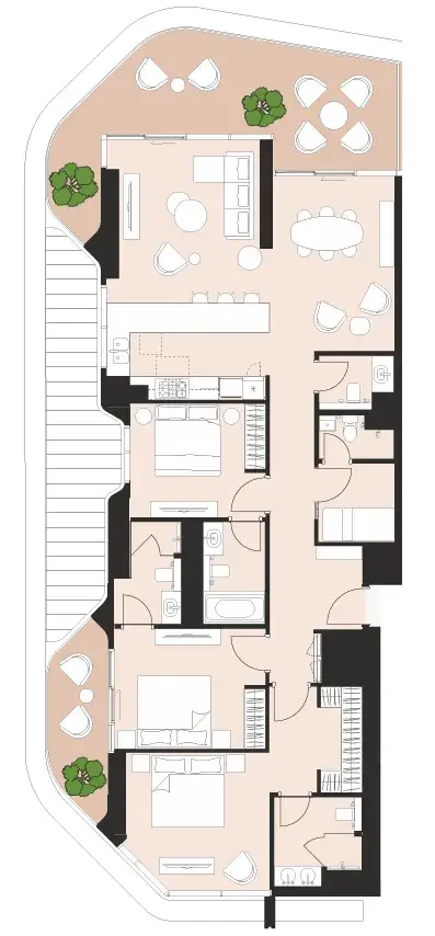 3 Bedrooms apartments - Artistry One Residences floor plan