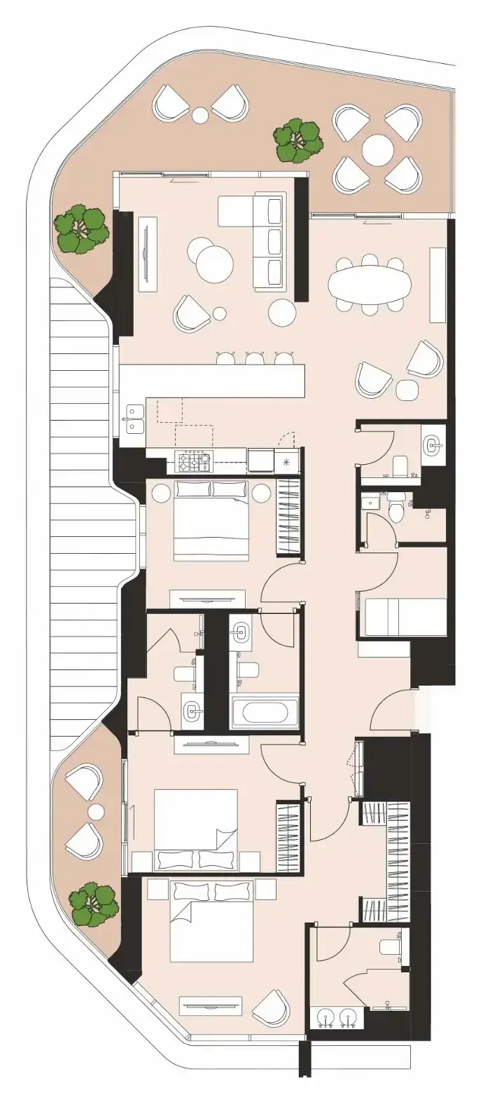 3.5 bedrooms apartments - Artistry One Residences floor plan
