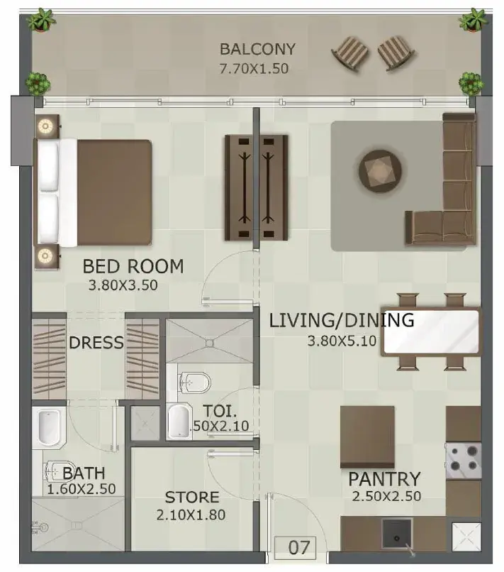 1 Bedroom apartments - Regal Crest floor plan
