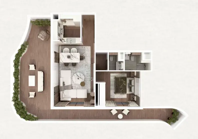 1 Bedroom apartments - Barari Gate by ADE floor plan