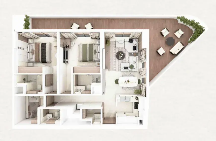 2.5 bedrooms apartments - Barari Gate by ADE floor plan