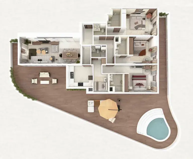 3.5 bedrooms apartments - Barari Gate by ADE floor plan