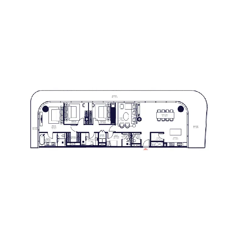 3 Bedrooms apartments - Inaura Hotels & Residences Downtown floor plan