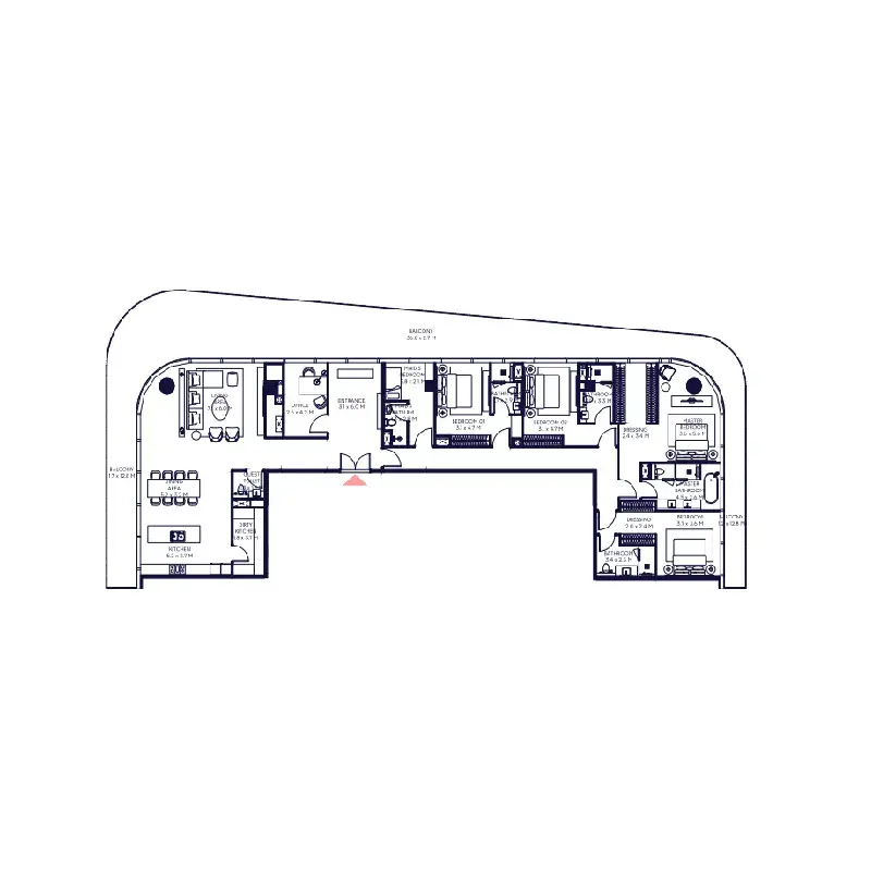 4 Bedrooms apartments - Inaura Hotels & Residences Downtown floor plan